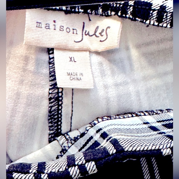 NWT MASION JULES ALL-OVER B&W PLAIDED 
BUSINESS DRESSY LEGGINGS/CASUAL PANTS - Picture 6 of 16